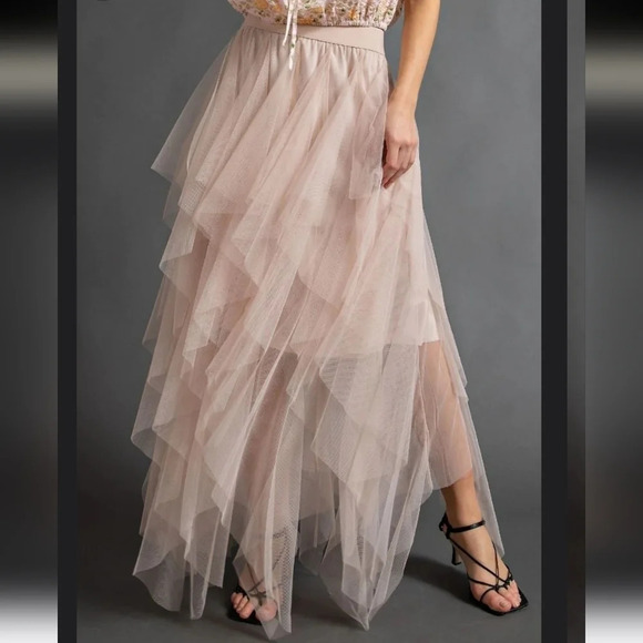New! Easel Fairy Tale Tiered Mesh Ballerina Midi Maxi Skirt - Picture 3 of 7
